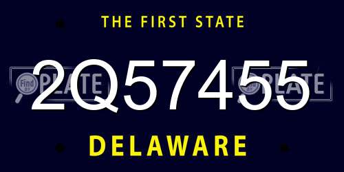 2Q57455 Delaware License Plate