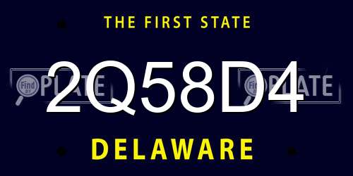 2Q58D4 Delaware License Plate
