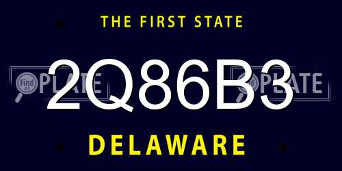 2Q86B3 Delaware License Plate