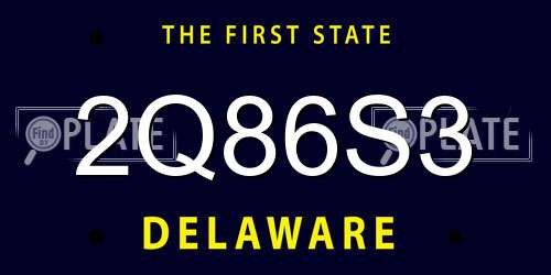 2Q86S3 Delaware License Plate