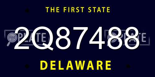 2Q87488 Delaware License Plate
