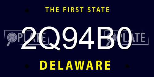 2Q94B0 Delaware License Plate