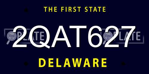 2QAT627 Delaware License Plate