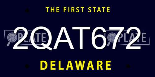 2QAT672 Delaware License Plate