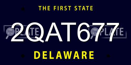 2QAT677 Delaware License Plate