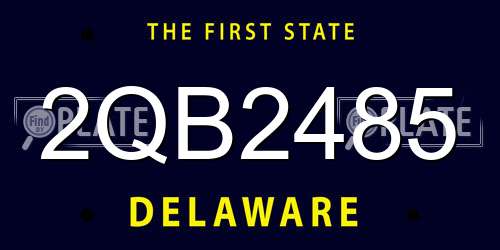 2QB2485 Delaware License Plate