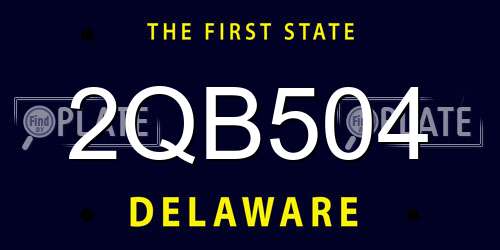 2QB504 Delaware License Plate