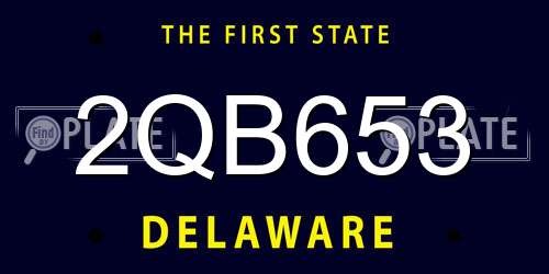 2QB653 Delaware License Plate