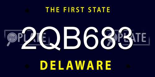 2QB683 Delaware License Plate