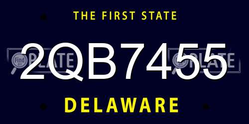 2QB7455 Delaware License Plate
