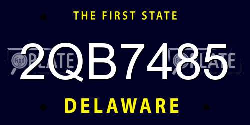 2QB7485 Delaware License Plate