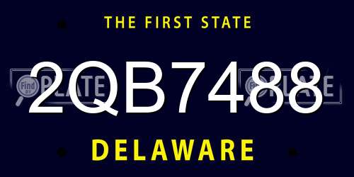 2QB7488 Delaware License Plate