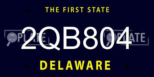2QB804 Delaware License Plate