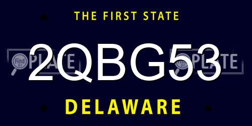 2QBG53 Delaware License Plate