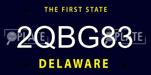 2QBG83 Delaware License Plate