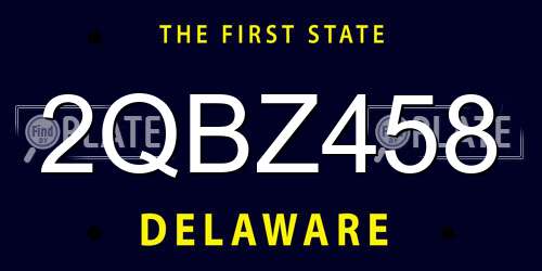 2QBZ458 Delaware License Plate