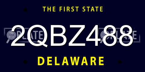 2QBZ488 Delaware License Plate