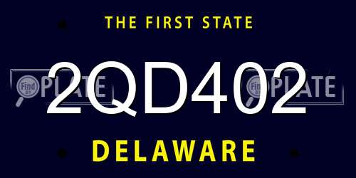 2QD402 Delaware License Plate