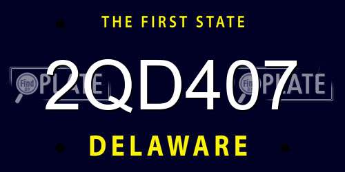 2QD407 Delaware License Plate