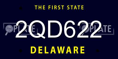 2QD622 Delaware License Plate