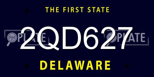2QD627 Delaware License Plate