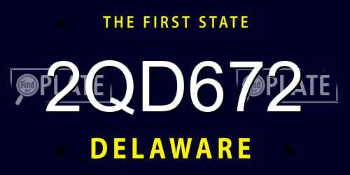 2QD672 Delaware License Plate