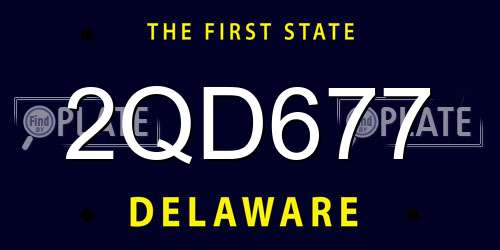 2QD677 Delaware License Plate