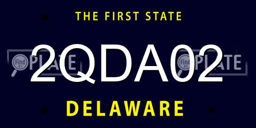 2QDA02 Delaware License Plate