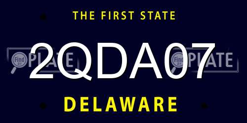 2QDA07 Delaware License Plate