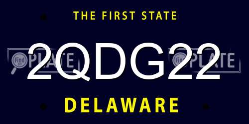 2QDG22 Delaware License Plate