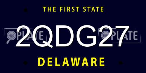 2QDG27 Delaware License Plate