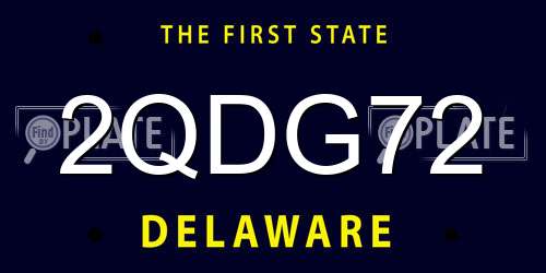 2QDG72 Delaware License Plate