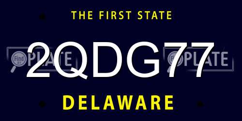 2QDG77 Delaware License Plate