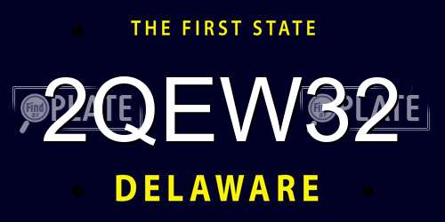 2QEW32 Delaware License Plate