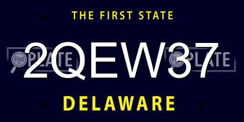 2QEW37 Delaware License Plate