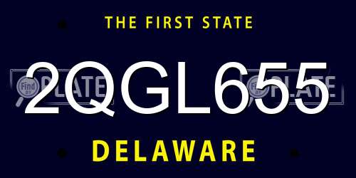 2QGL655 Delaware License Plate