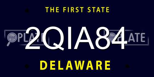 2QIA84 Delaware License Plate