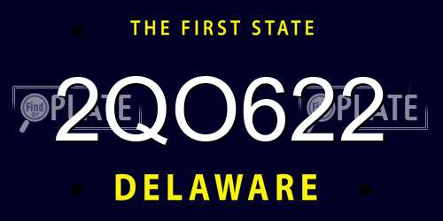 2QO622 Delaware License Plate