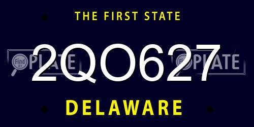 2QO627 Delaware License Plate