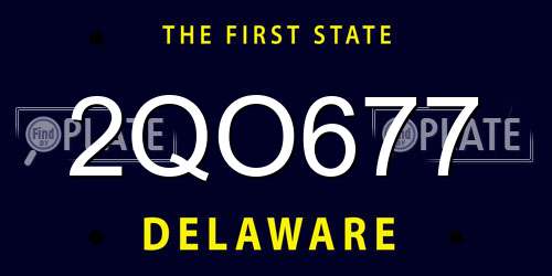 2QO677 Delaware License Plate