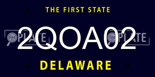 2QOA02 Delaware License Plate