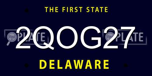 2QOG27 Delaware License Plate