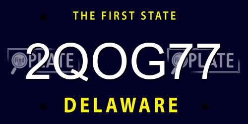 2QOG77 Delaware License Plate