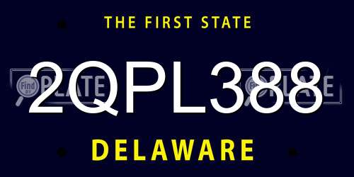 2QPL388 Delaware License Plate