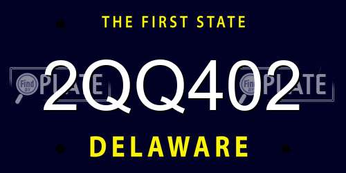 2QQ402 Delaware License Plate