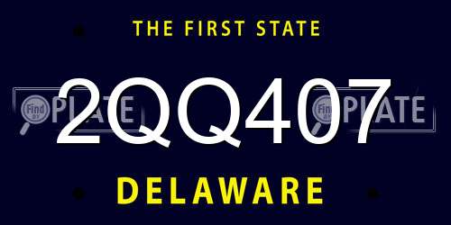 2QQ407 Delaware License Plate