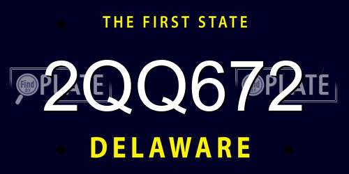 2QQ672 Delaware License Plate