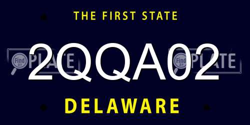 2QQA02 Delaware License Plate