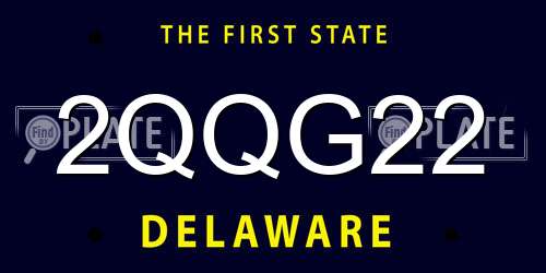 2QQG22 Delaware License Plate