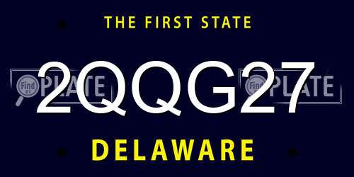 2QQG27 Delaware License Plate